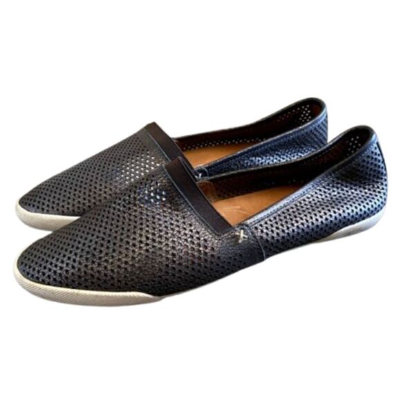 Frye Melanie Slip On Perforated Fashion Sneaker Pewter Metallic Gray Size 10 - Picture 3 of 7
